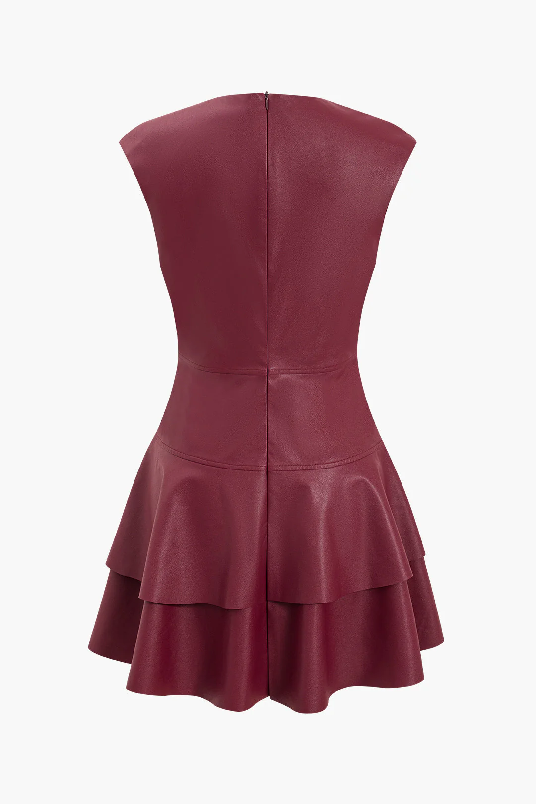 Deep V-Neck Sleeveless Tiered Mini Dress