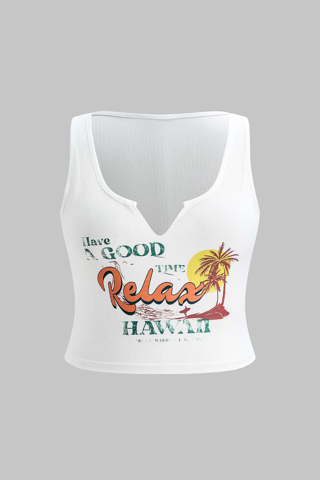 Plus Size Retro Letter Print Tank Top