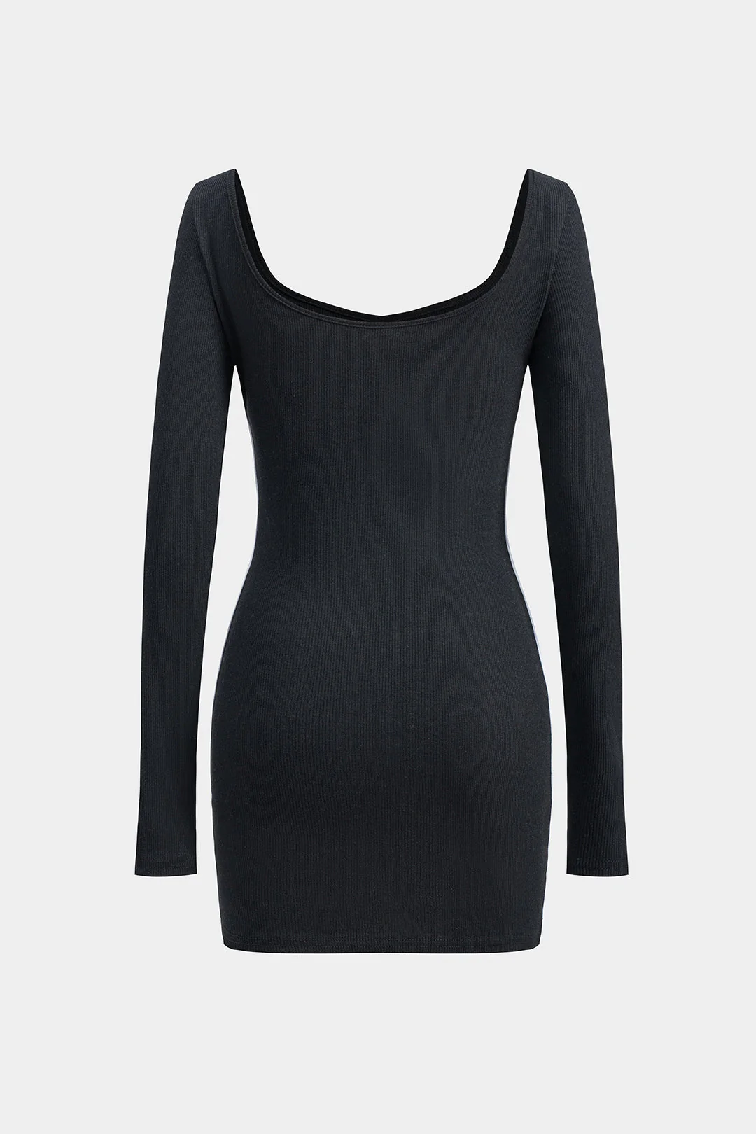 Contrast Long Sleeve Mini Dress